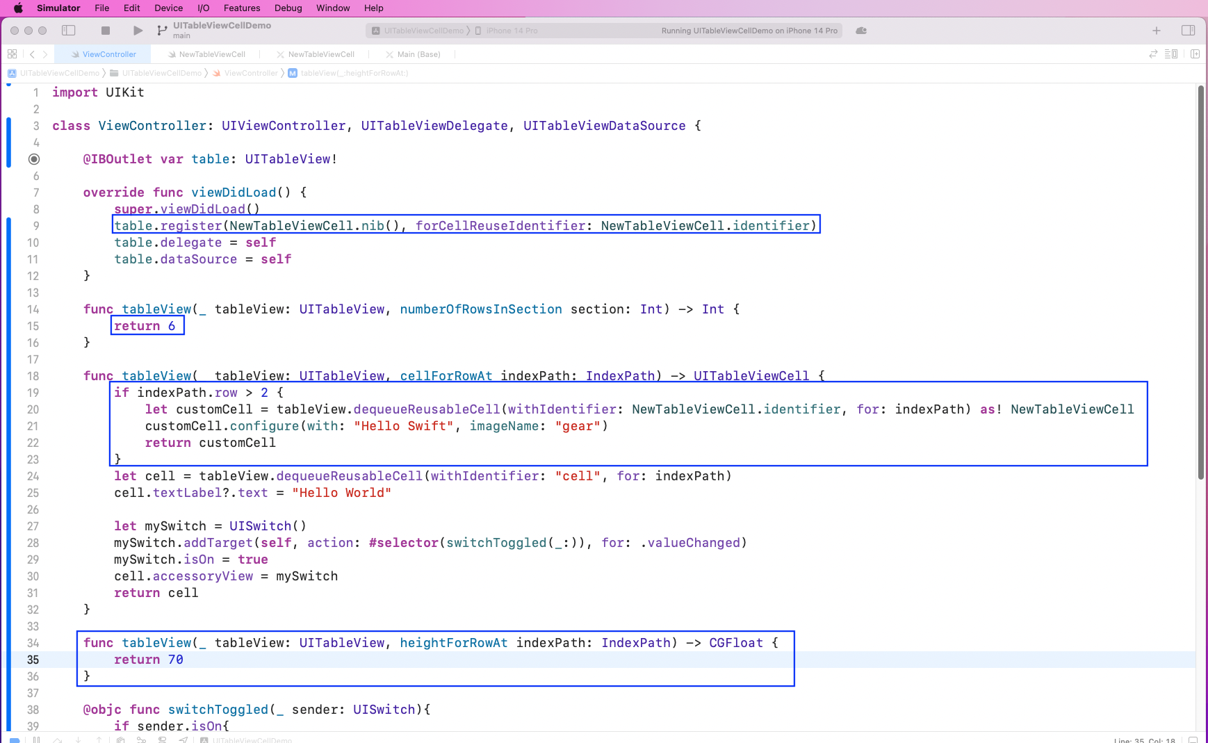 We also increased the height of the cell programmatically.