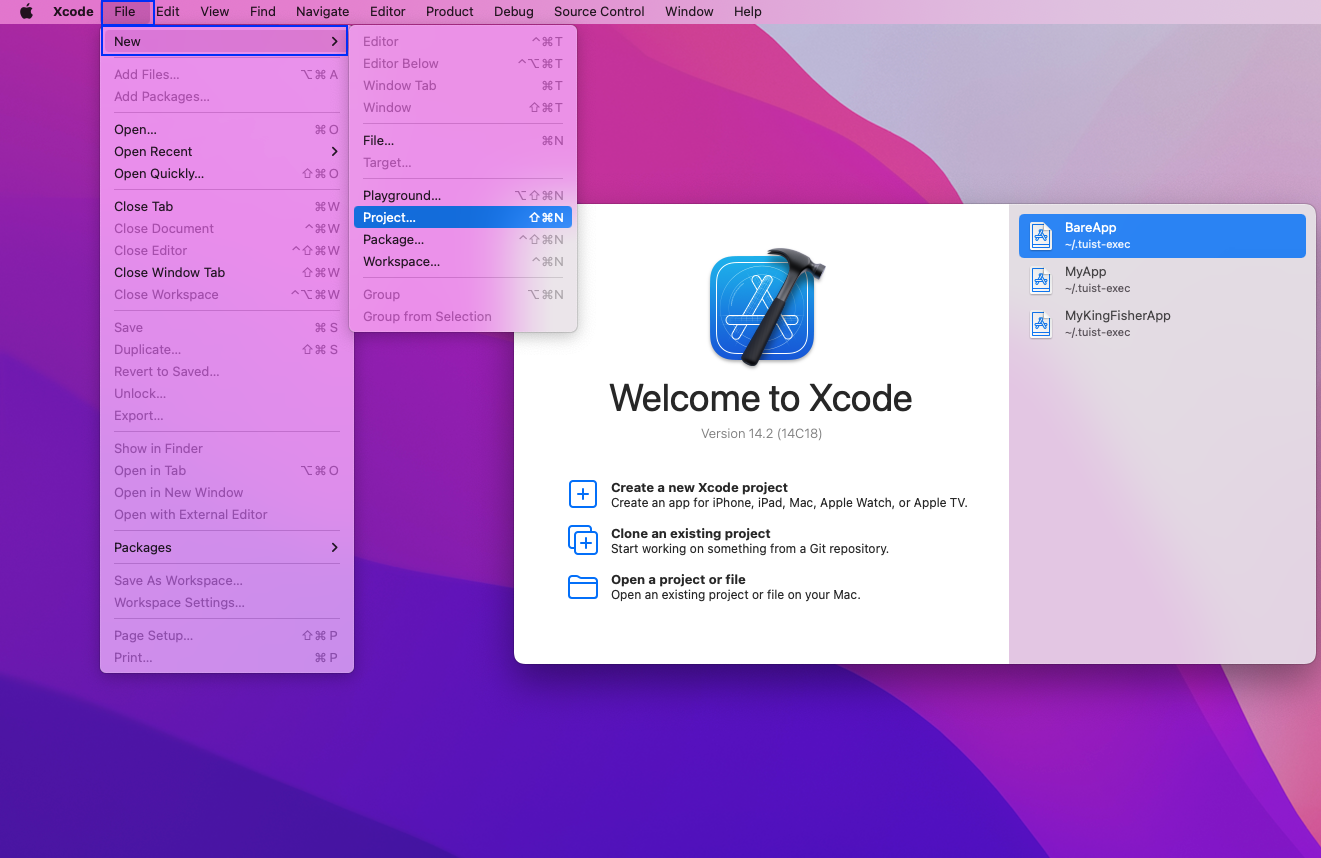 First, open Xcode and create a new project by clicking on New > Project.