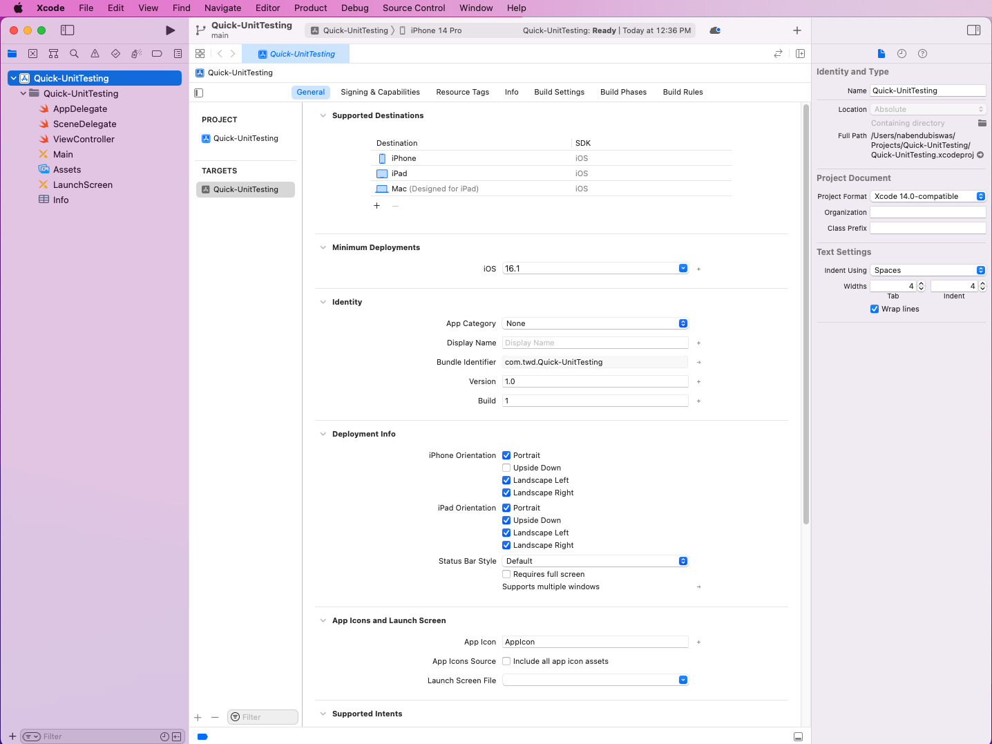 Our project opens in Xcode with all dependencies installed.