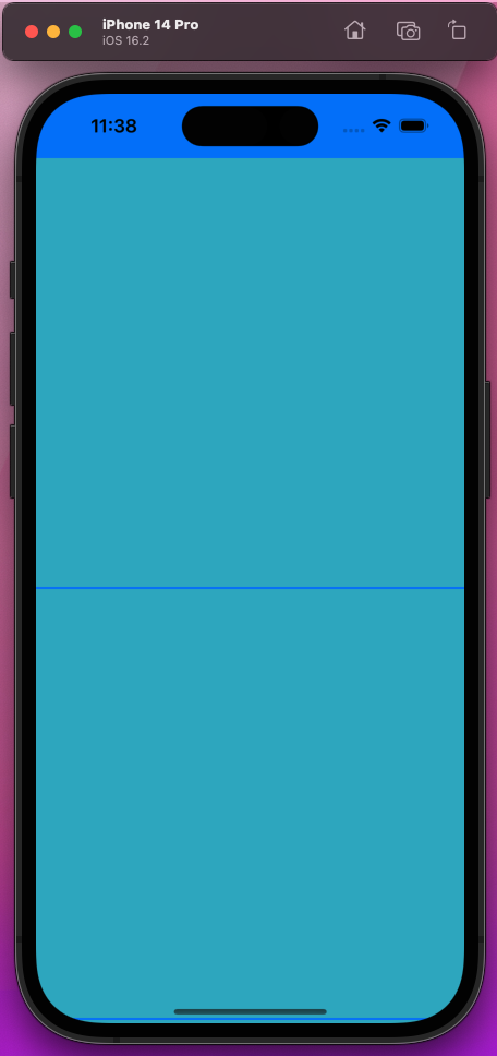 Now, when we run the app, we'll see the whole layout in two parts.