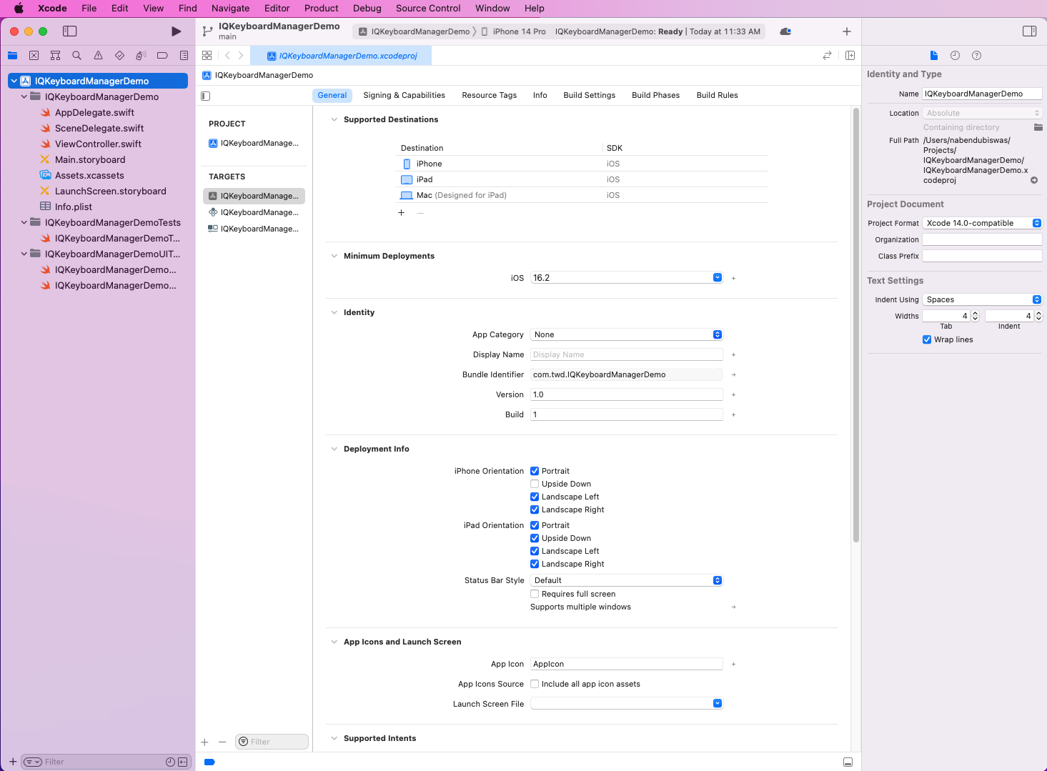 After that, our project will open in XCode.