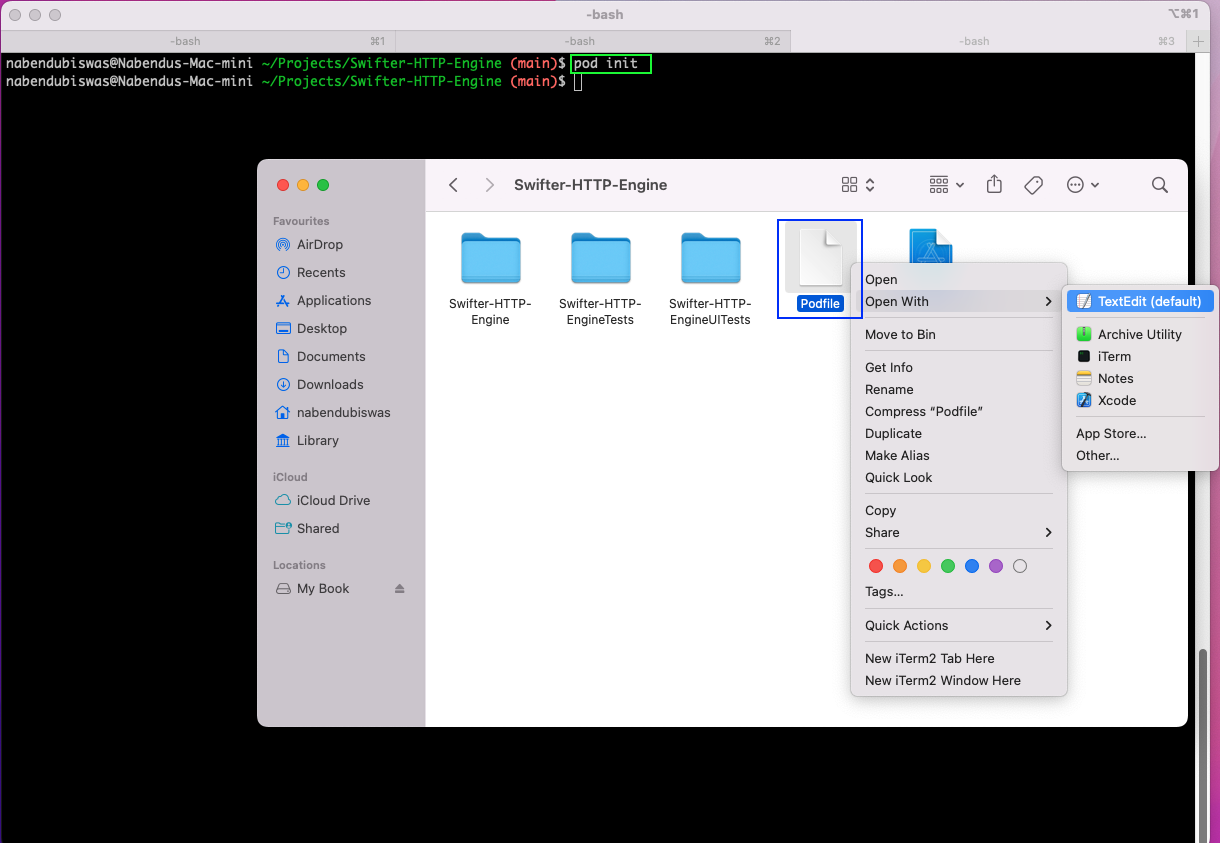 Opening Podfile with "TextEdit (default)"