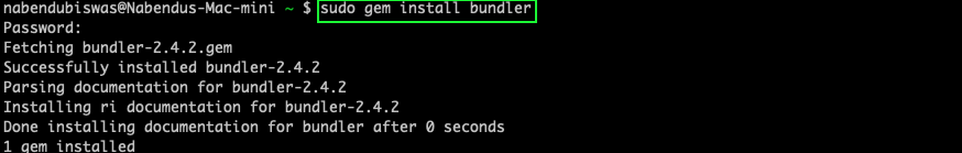 sudo gem install bundler