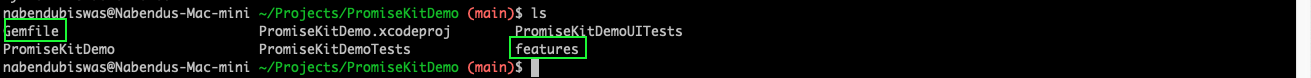 Now our project contains a Gemfile and a features folder.