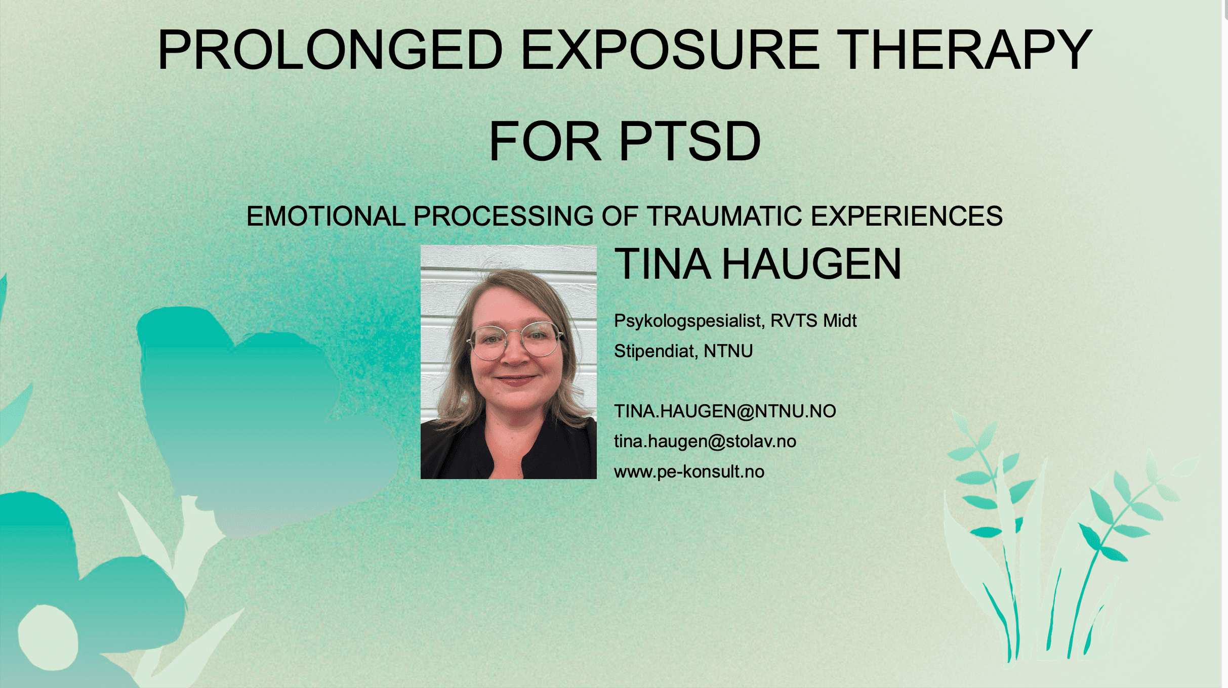 Prolonged exposure therapy for PTSD 