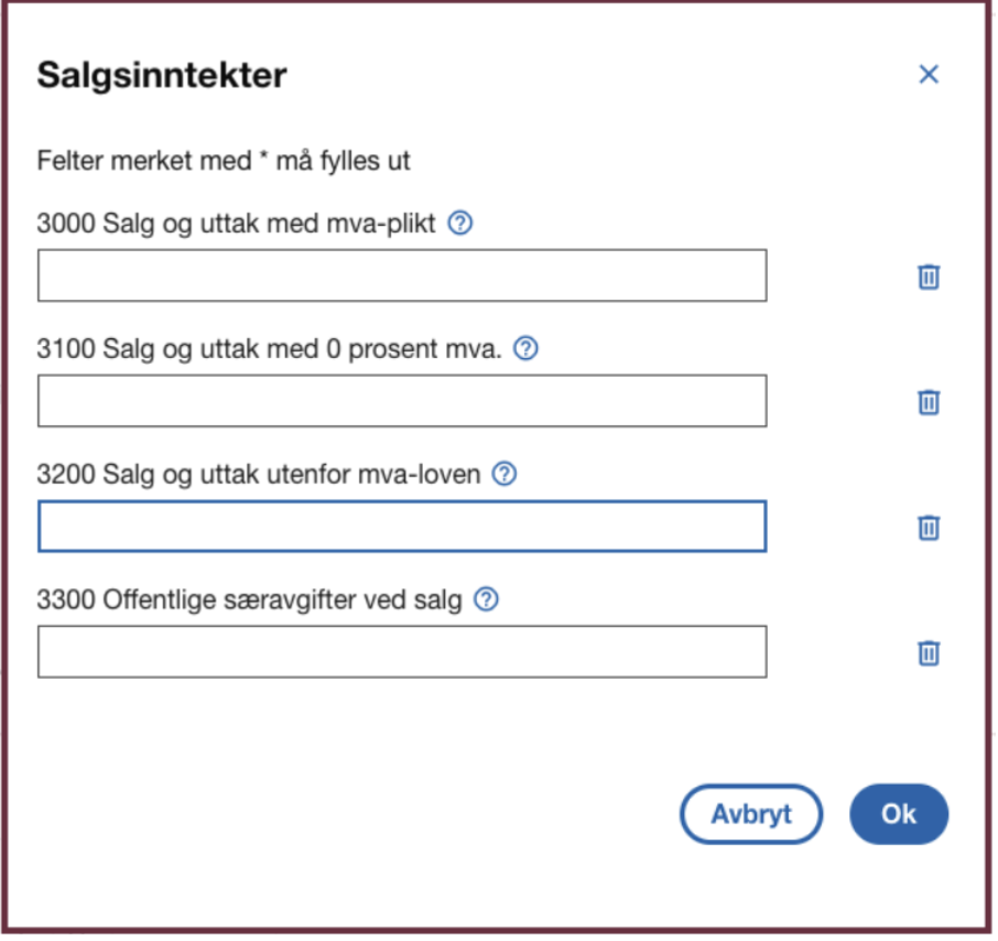 skattemelding salgsinntekter