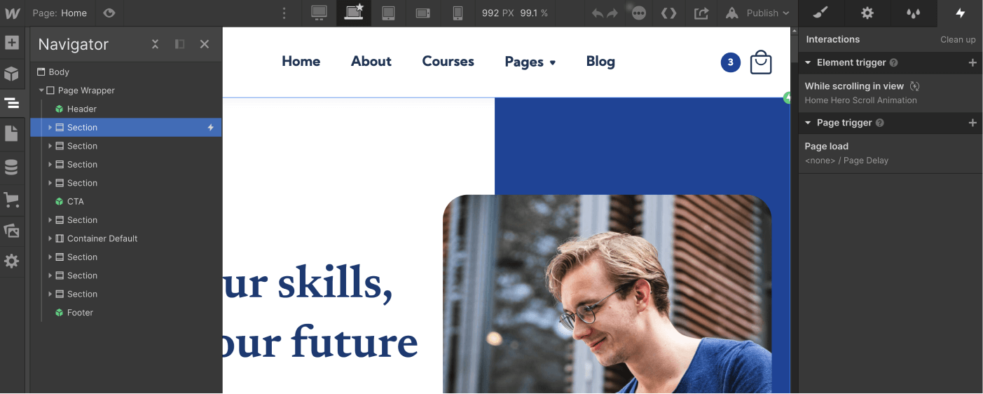 Animations - Education X Webflow Template