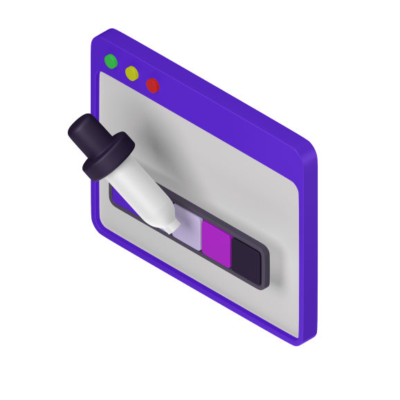 A color select bar inside a navigation window