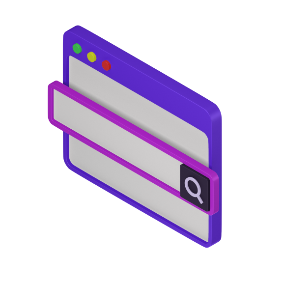 A navigation web window with a search bar