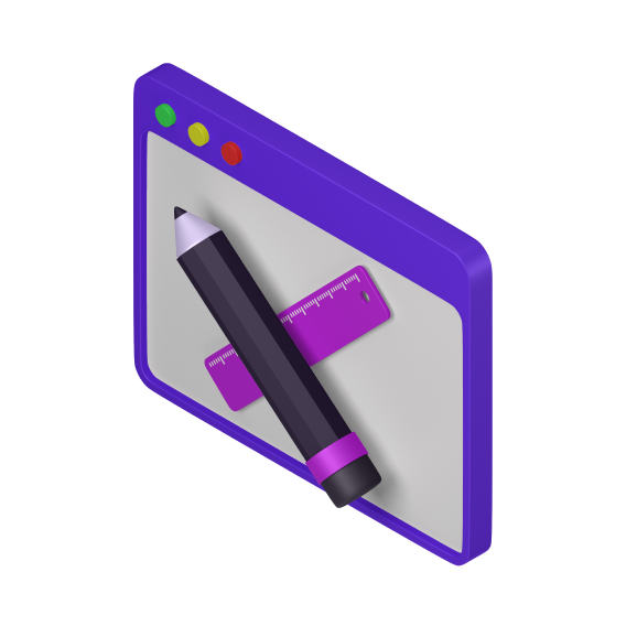 A navigation window with a pen and ruler inside