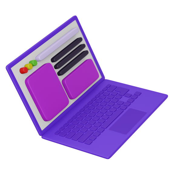 A open colorful laptop
