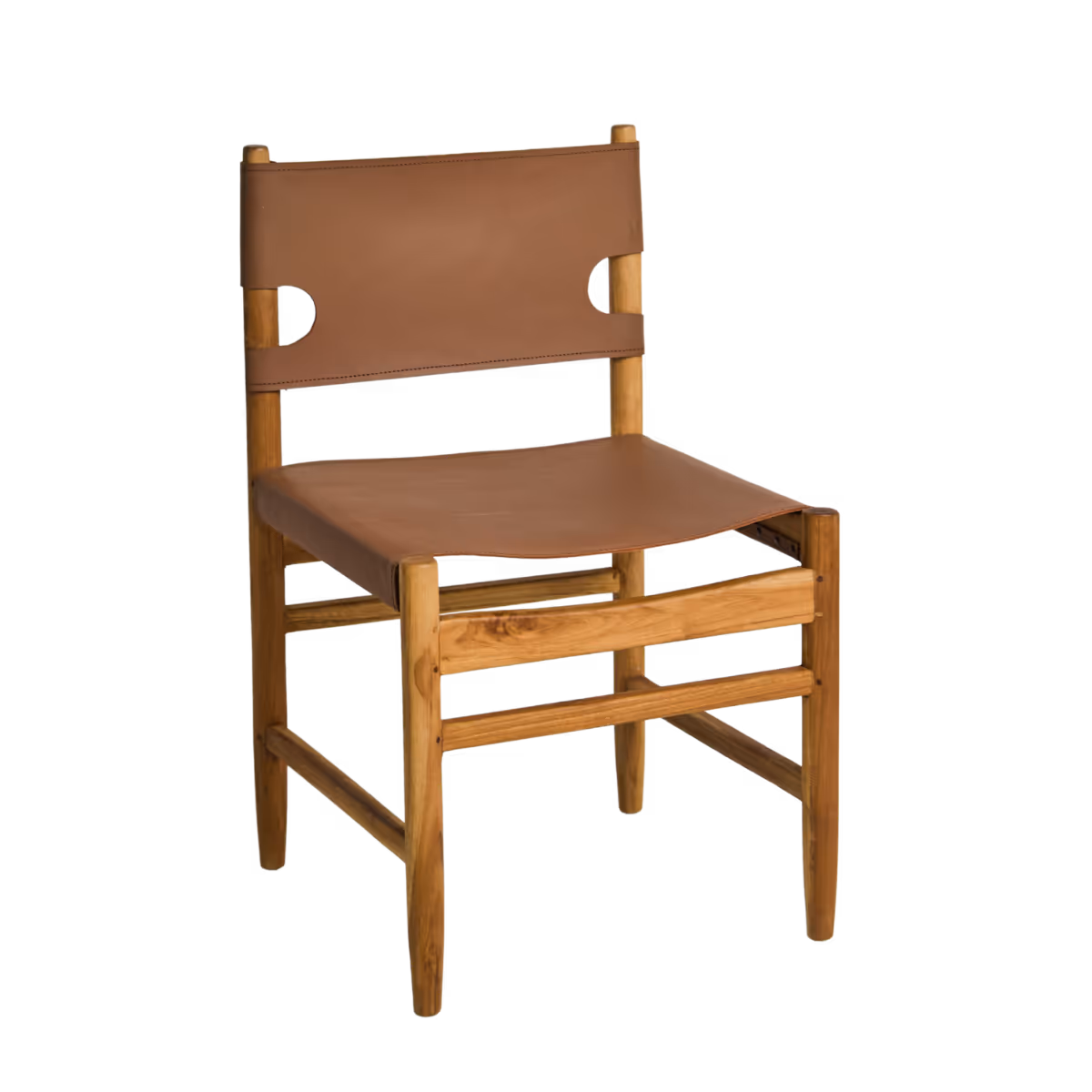 Timber & Leather Sling Chair