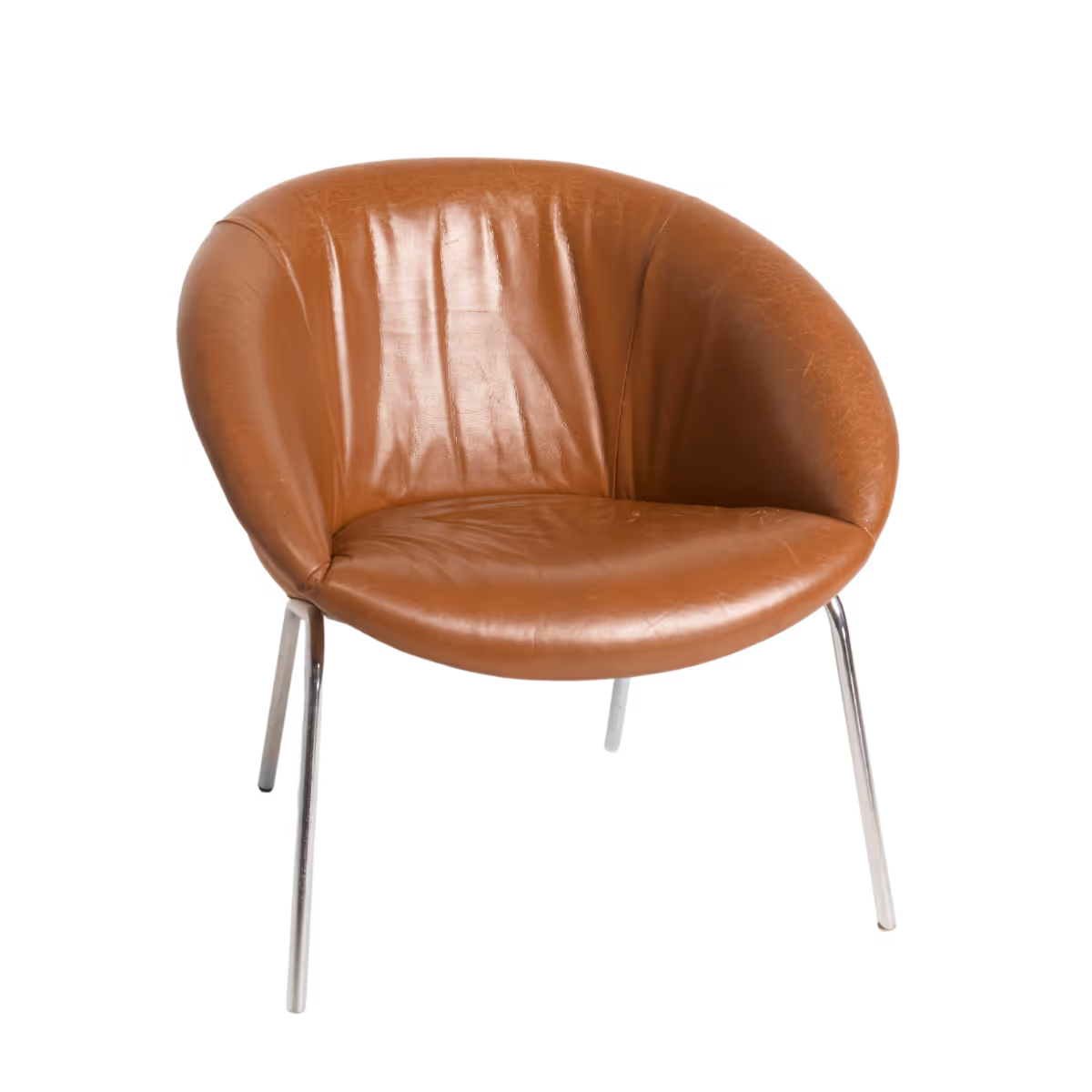 Vintage Tan Leather Lounge Chair