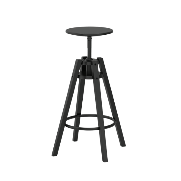 Black Timber Screw Stool