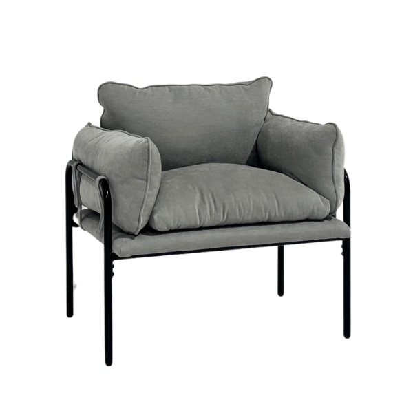 Grey Fabric Arm Chair