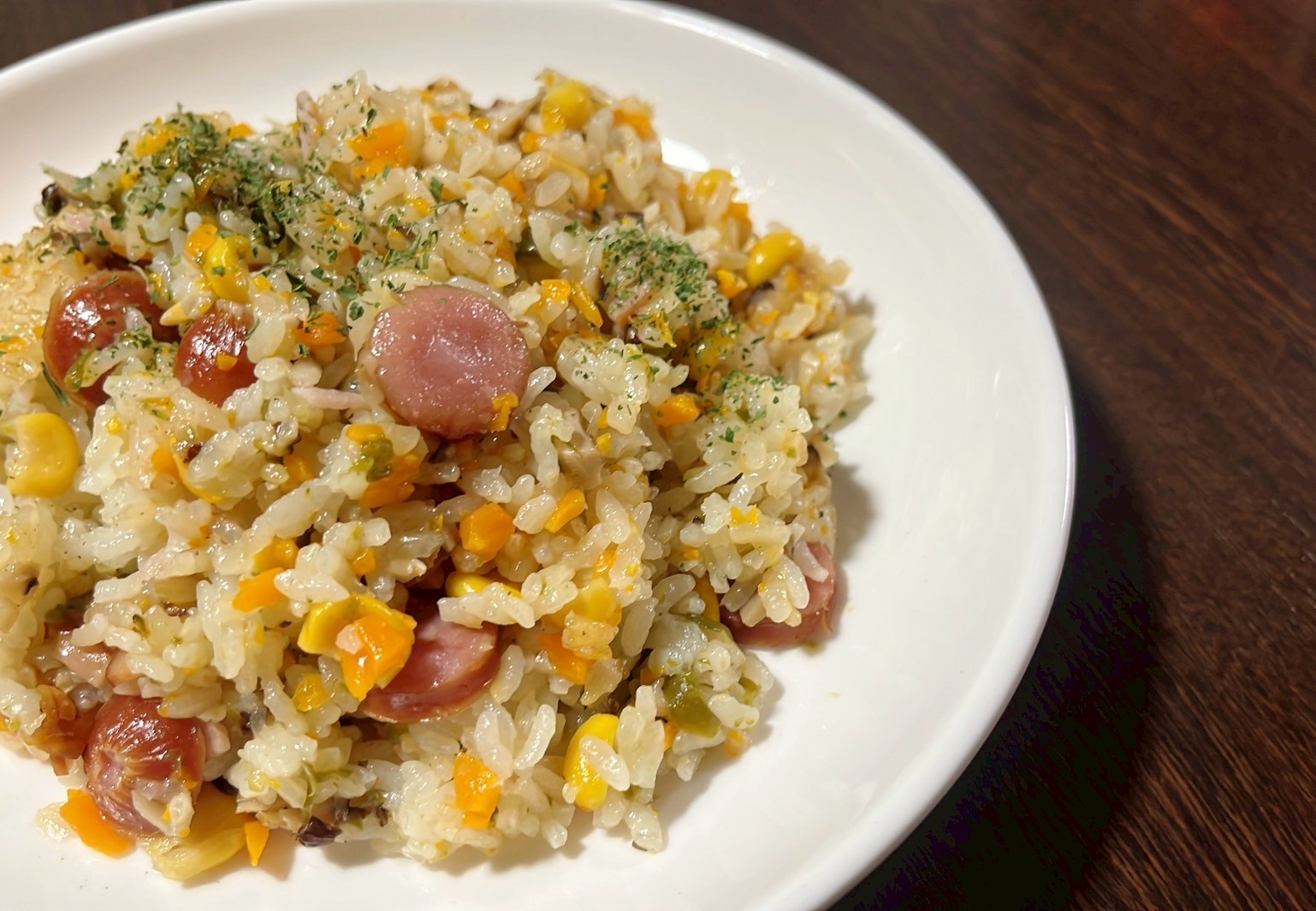 しいたけと野菜いっぱいピラフ
