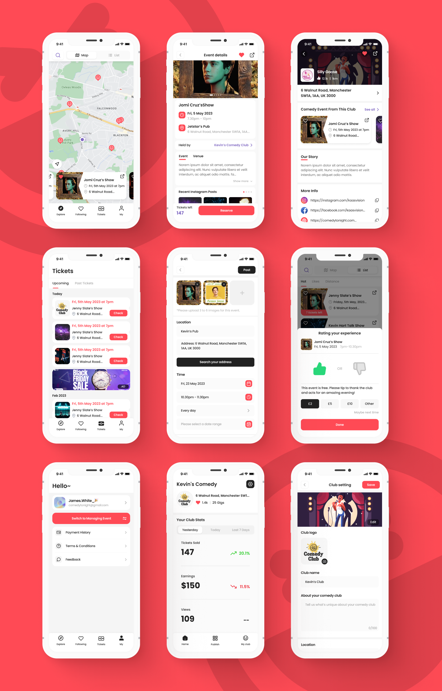 Core UI screens
