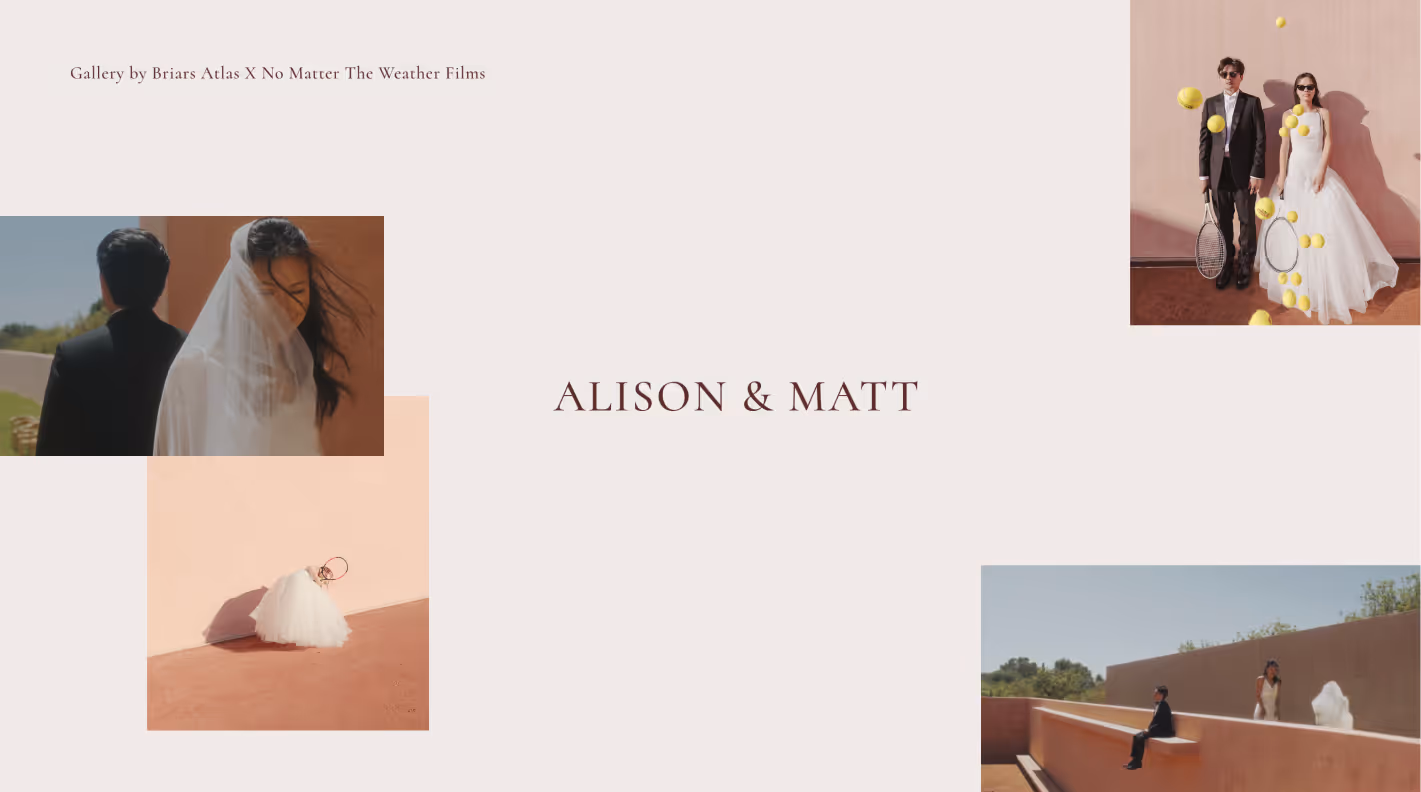 Wedding photography gallery cover "Alison & Matt" built on Pic-Time