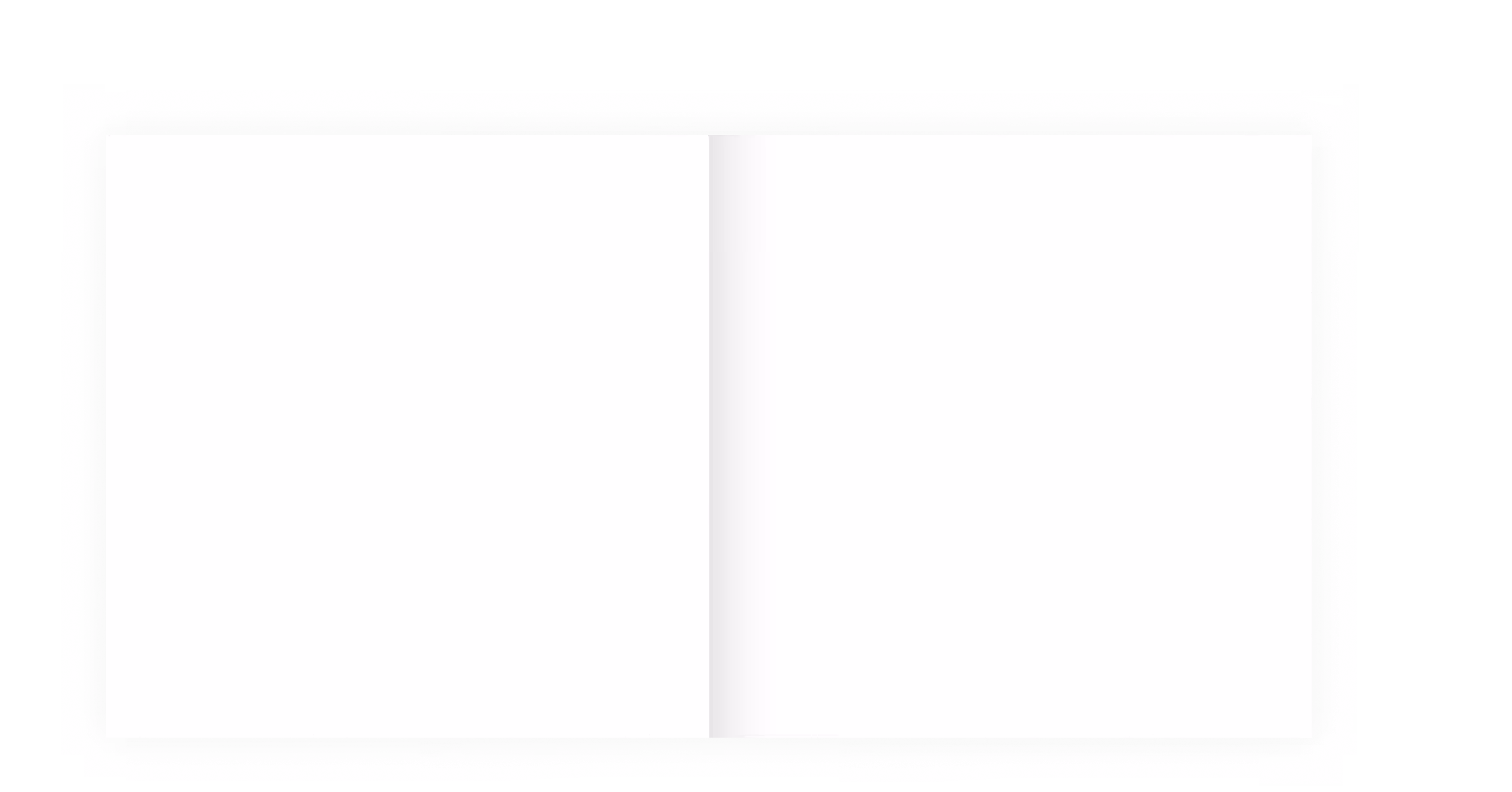 Open blank book with white pages viewed from above on black background.