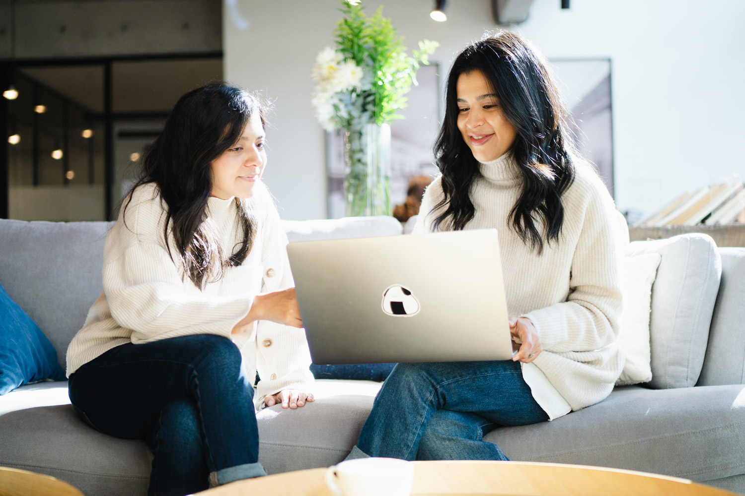 Designers helping a client with strategy and design