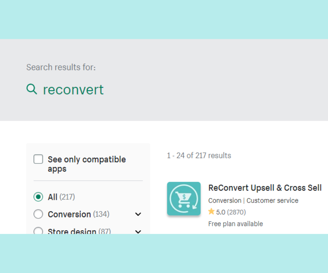 Click "Add App" to install ReConvert on your online store