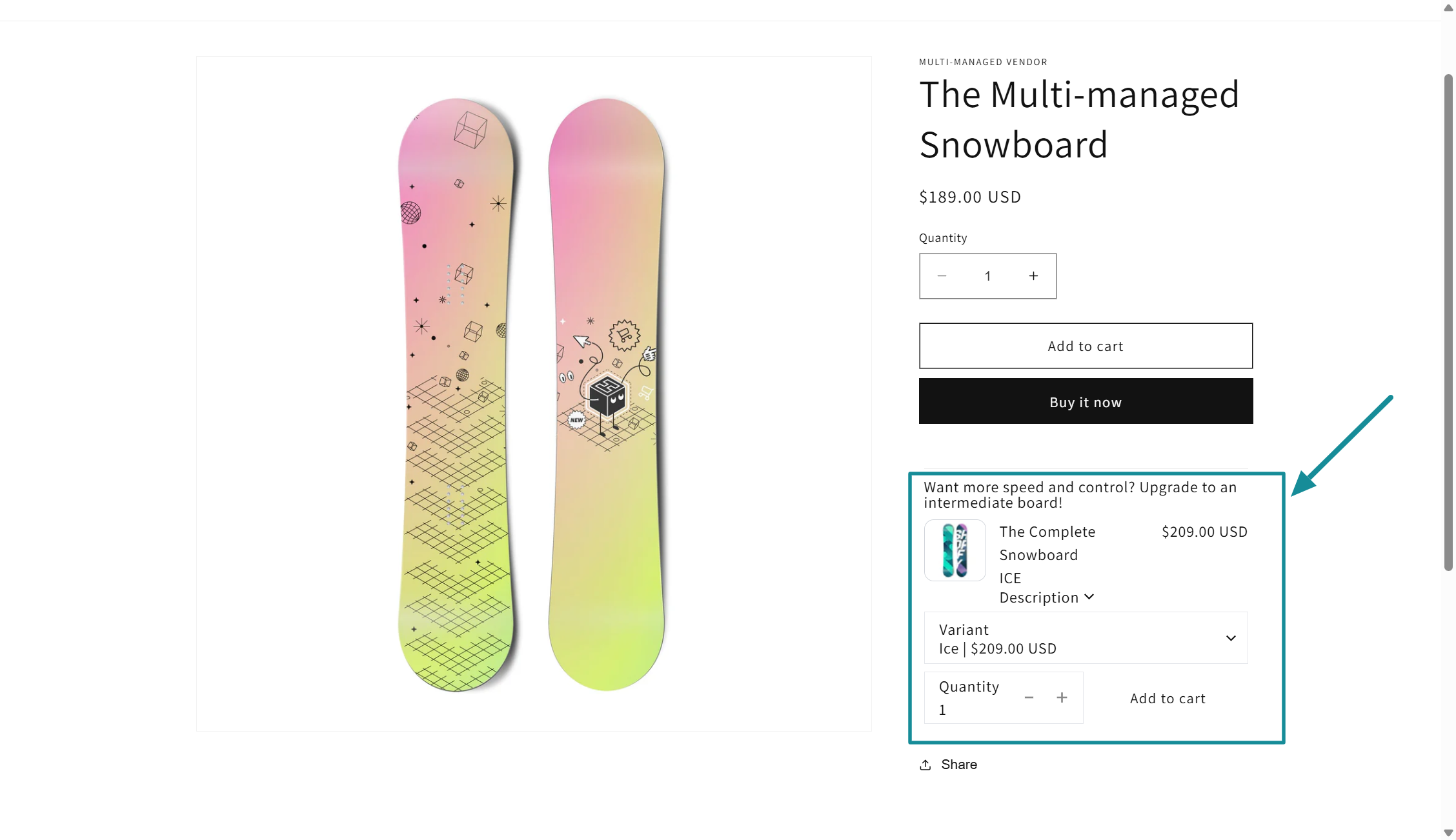 A Shopify product page upsell created with ReConvert