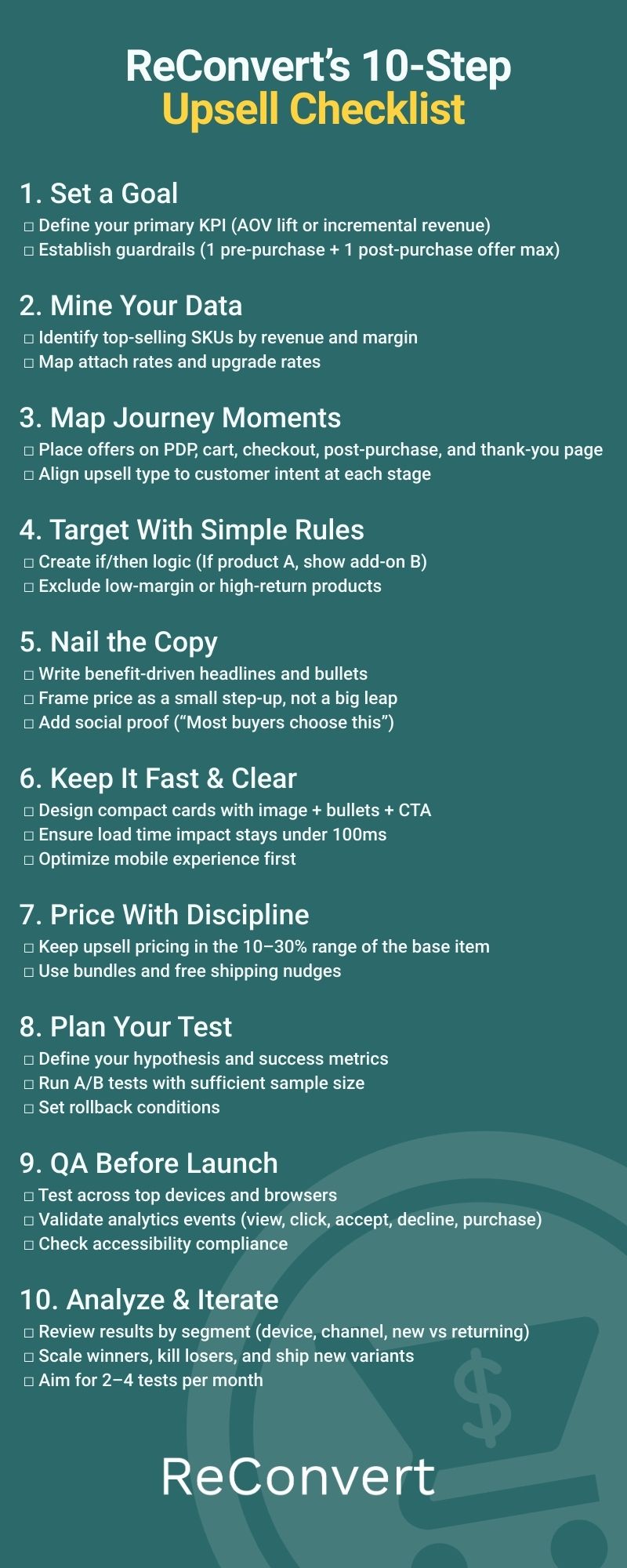 a free upsell checklist