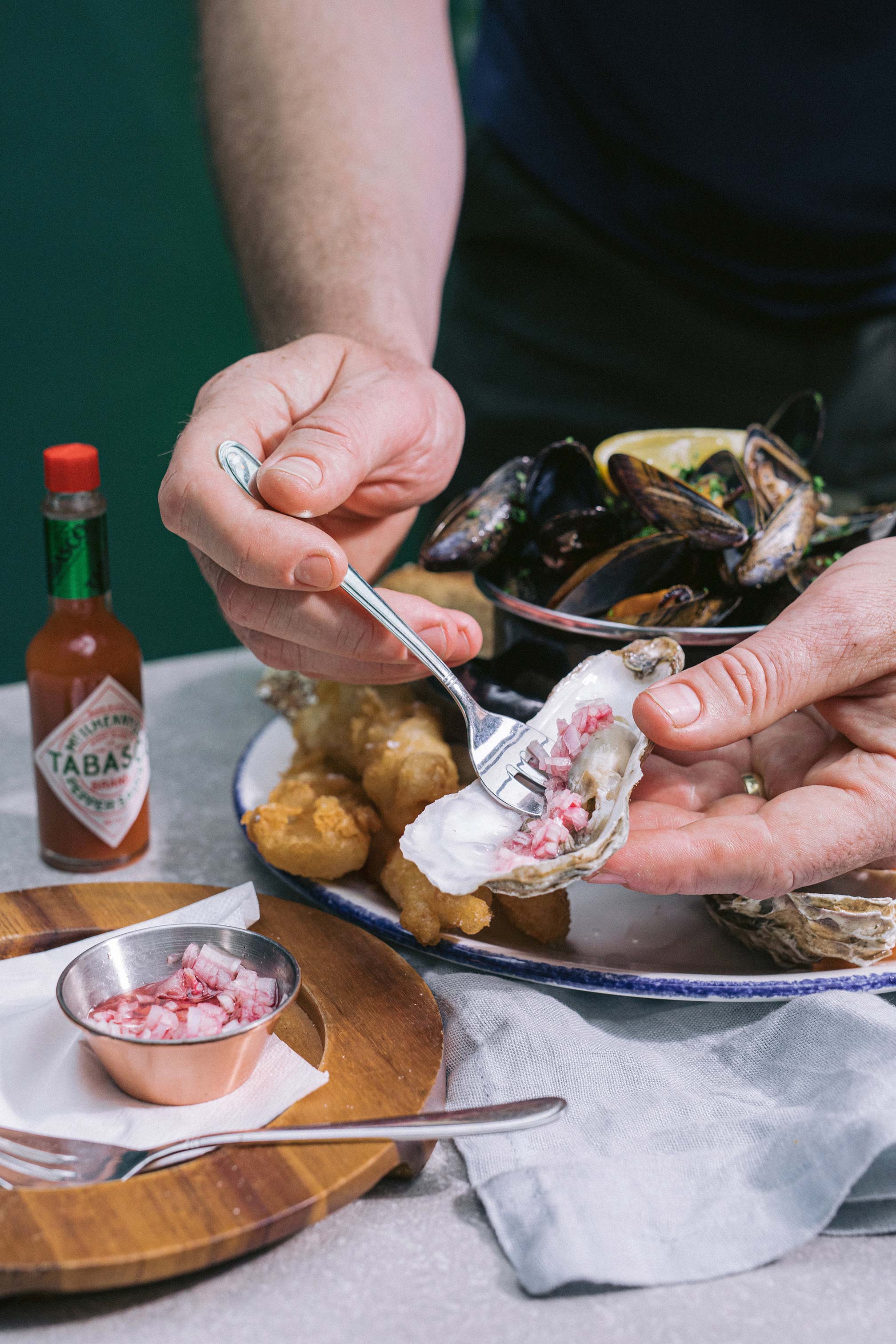 Oysters being served up