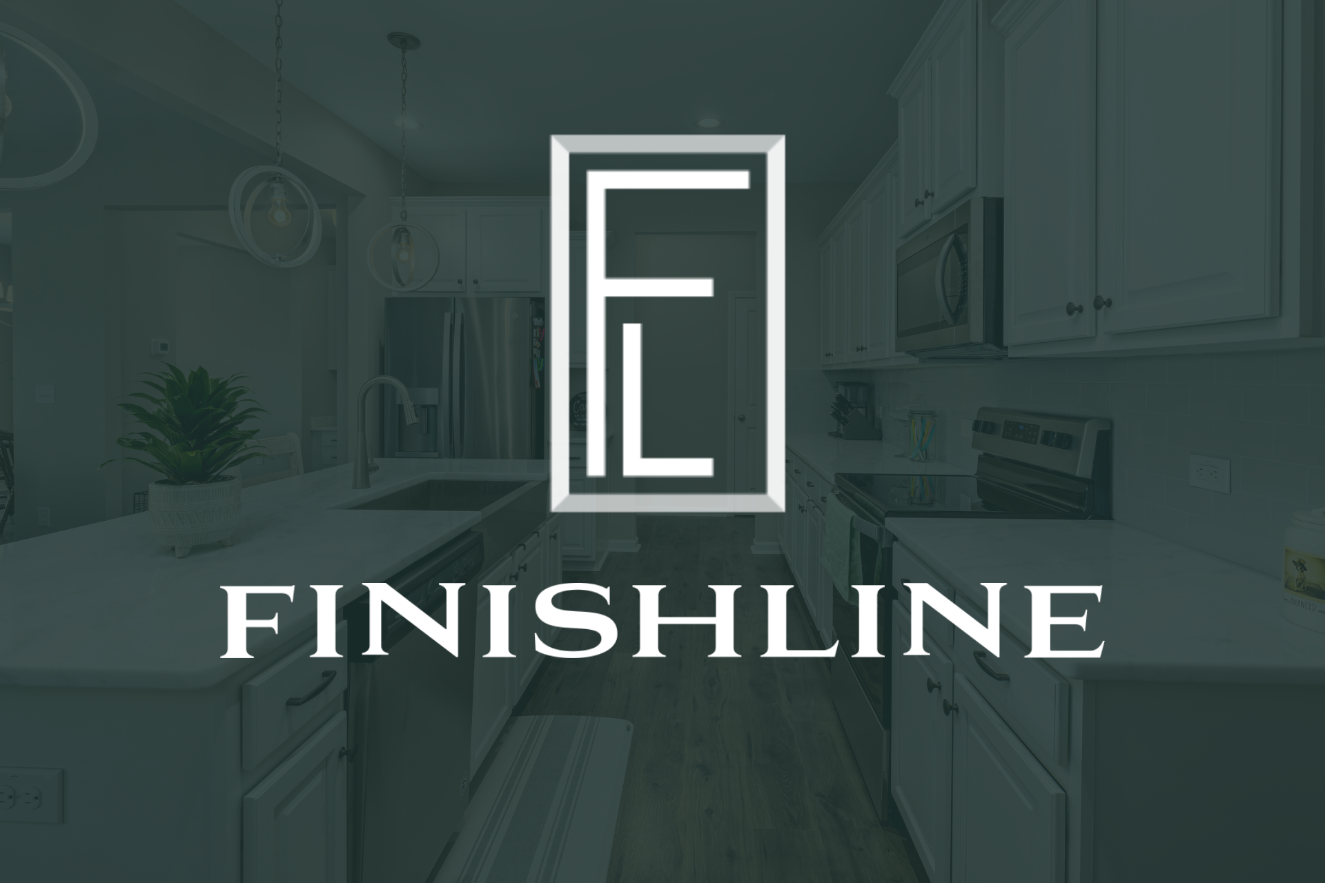 Homepage screenshot of the Finishline Cabinets website built by Hubsuite