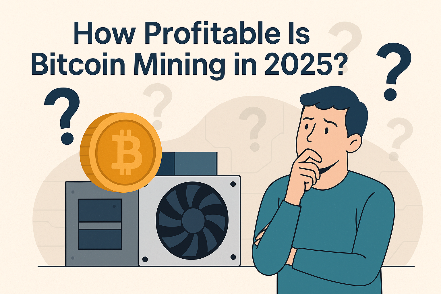A man questioning whether bitcoin mining is profitable