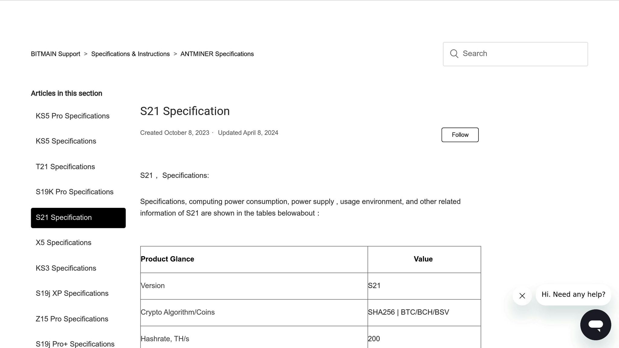 Bitmain S21