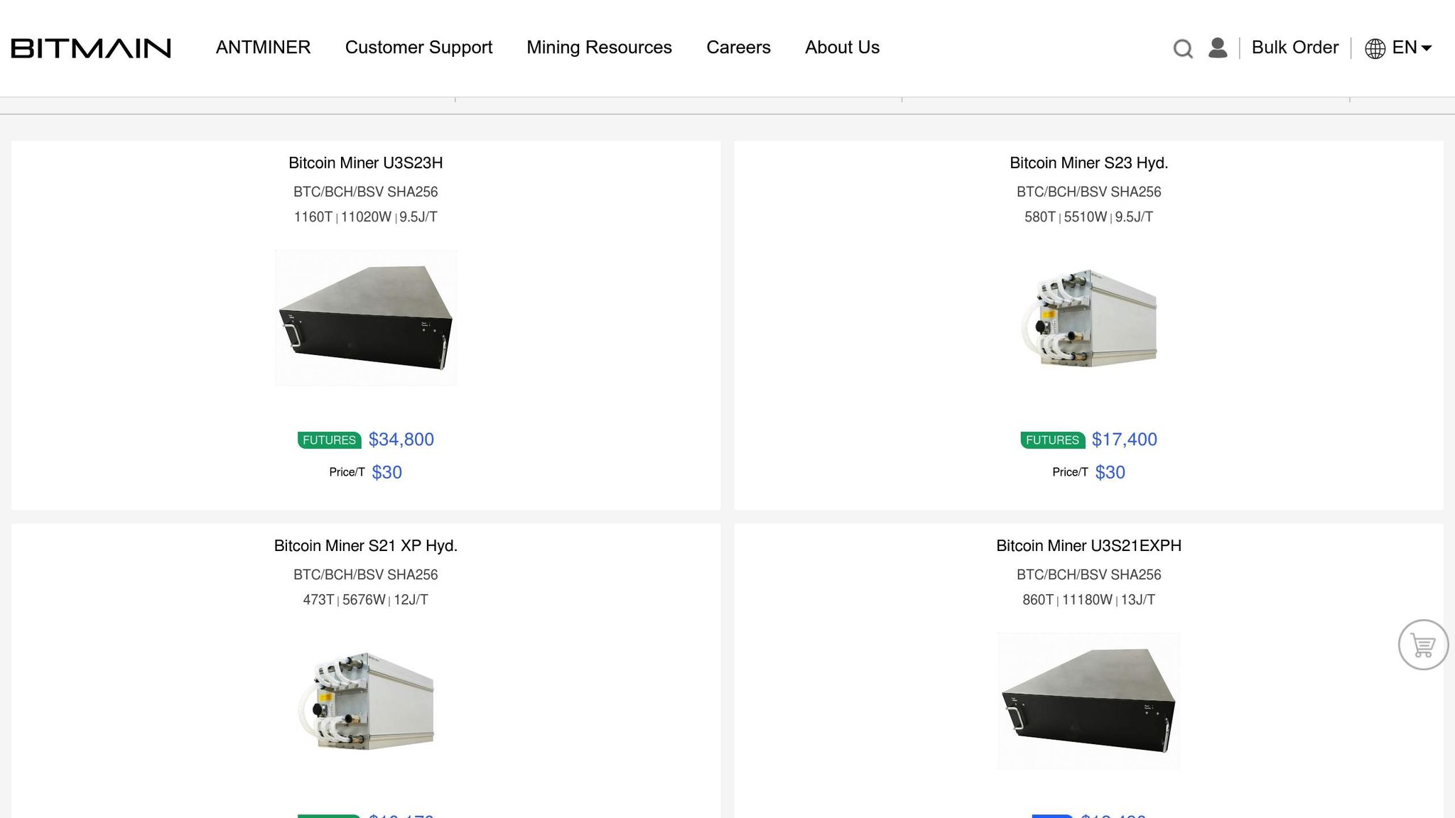 Bitmain S21 XP 270TH