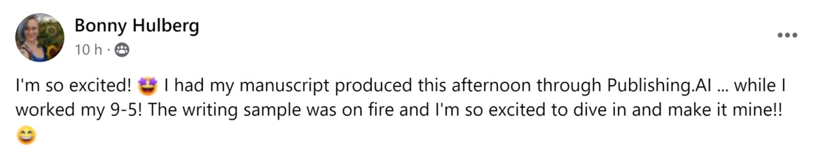 Customer testimonial screenshot