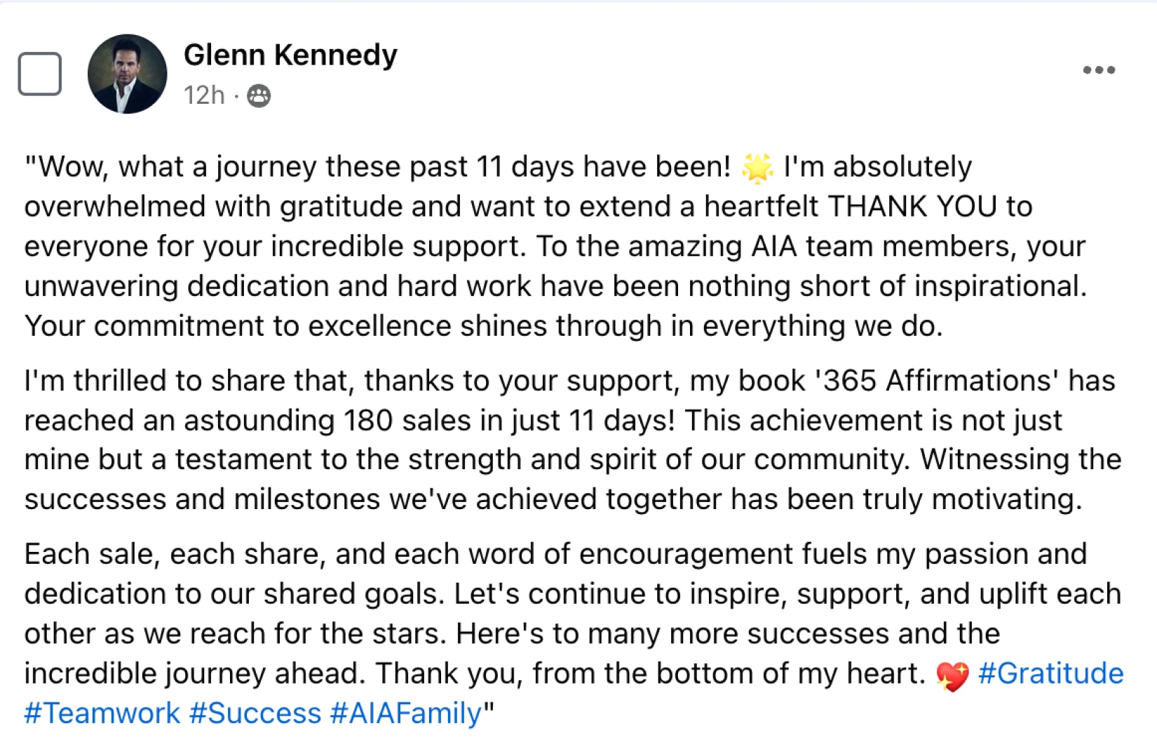 Customer testimonial screenshot