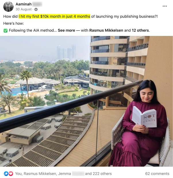 Customer testimonial screenshot