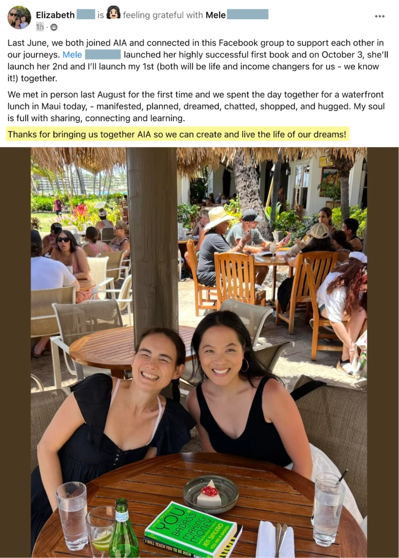 Customer testimonial screenshot
