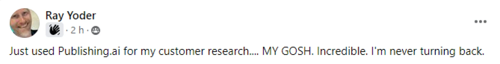 Customer testimonial screenshot