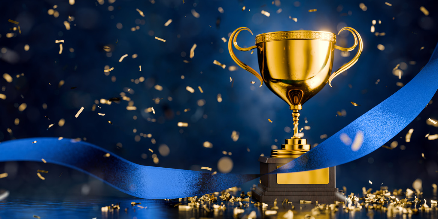 Gold trophy symbolizing CAI award nominations recognizing Associa Houston Community Management Services team members and volunteer leaders.