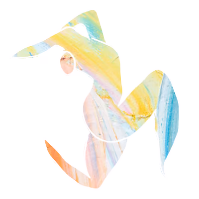 Logo: Körper Illustration mit Acrylic Hintergrund in gelb und rosa  für den Bereich Mami werden
