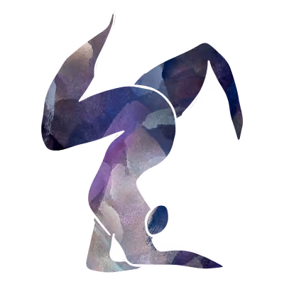 Logo: Körper Illustration mit Acrylic Hintergrund in blau und violett  für den Bereich Yoga