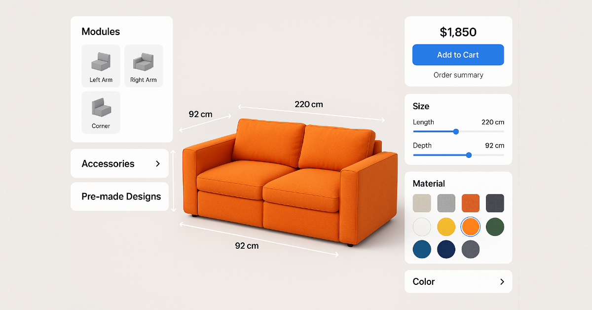 3D sofa configurators 