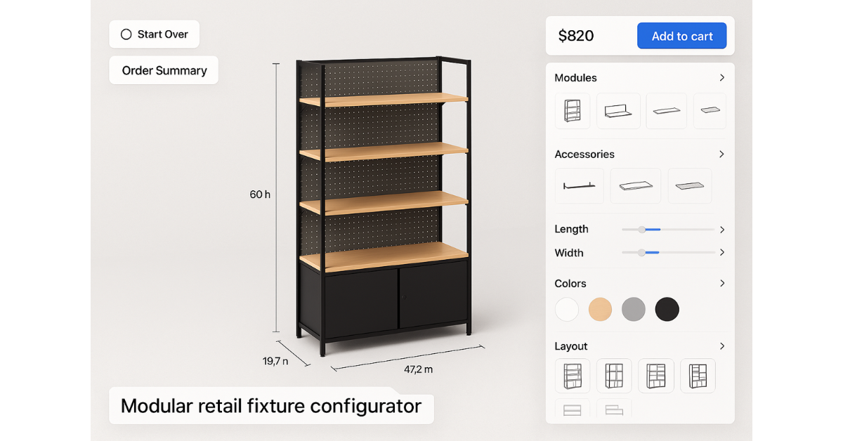 customized with 3D modular configurators 