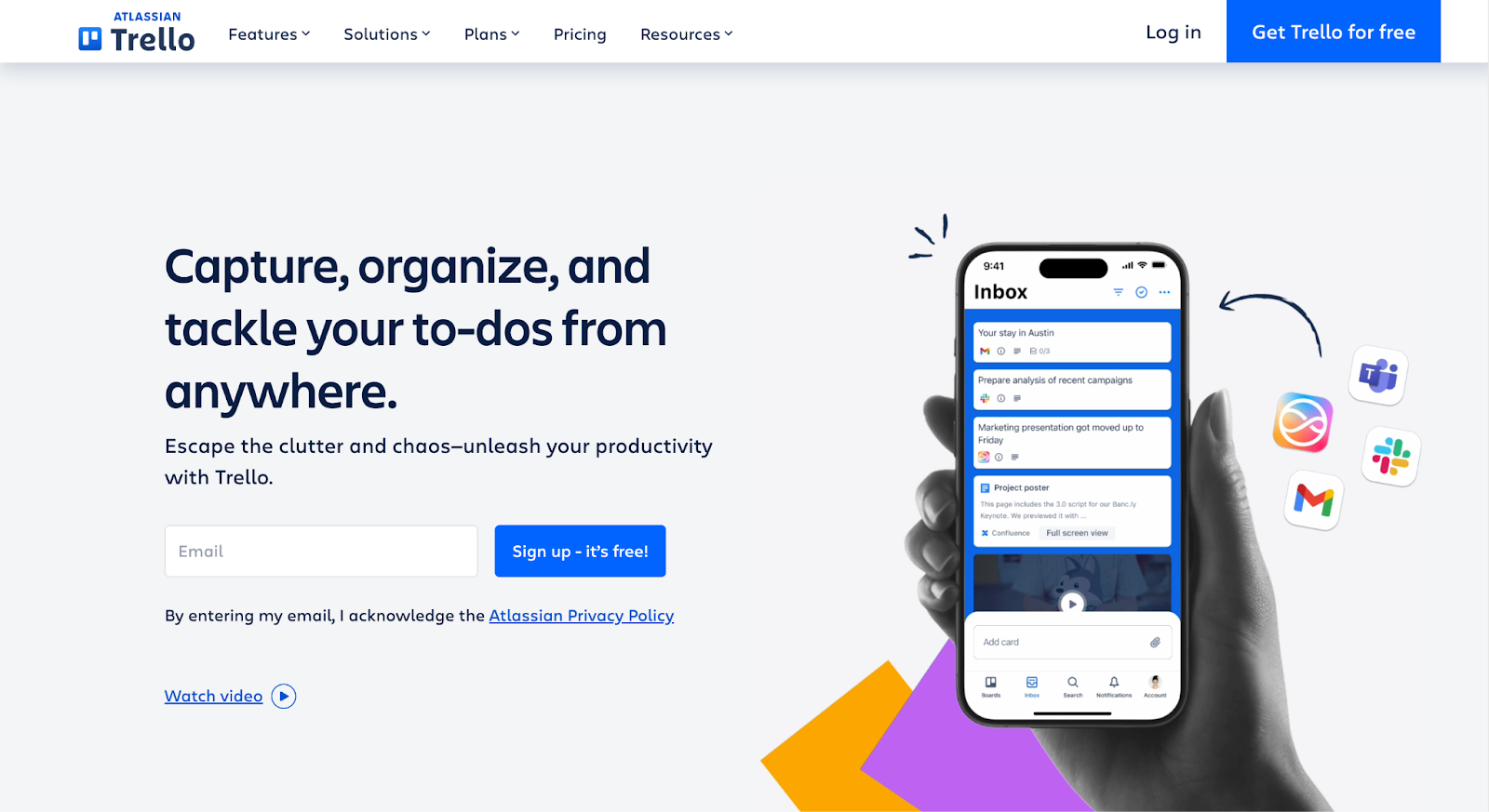 Trello stands out with visual Kanban-style 