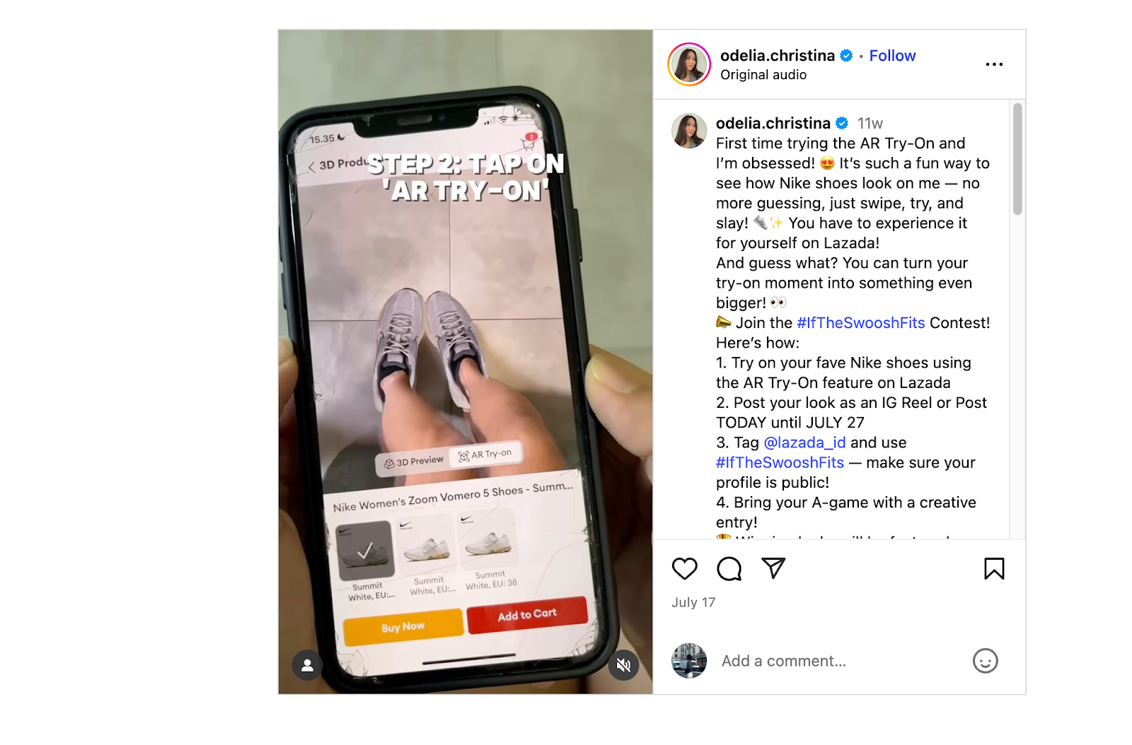Lazada has integrated the AR 