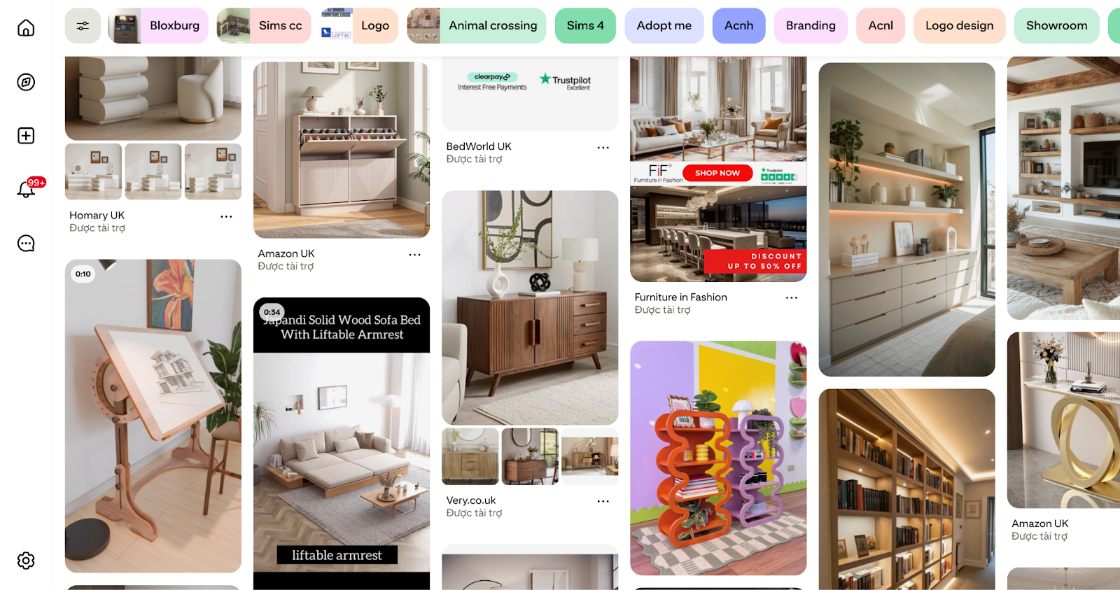 Promote lifestyle content with custom furniture designs on your Pinterest channel