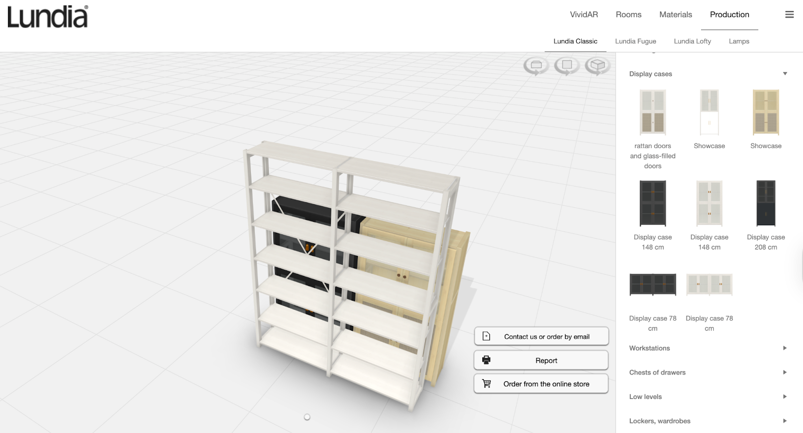 The VIvidWorks CPQ furniture platform (cabinet configurator) for Lundia