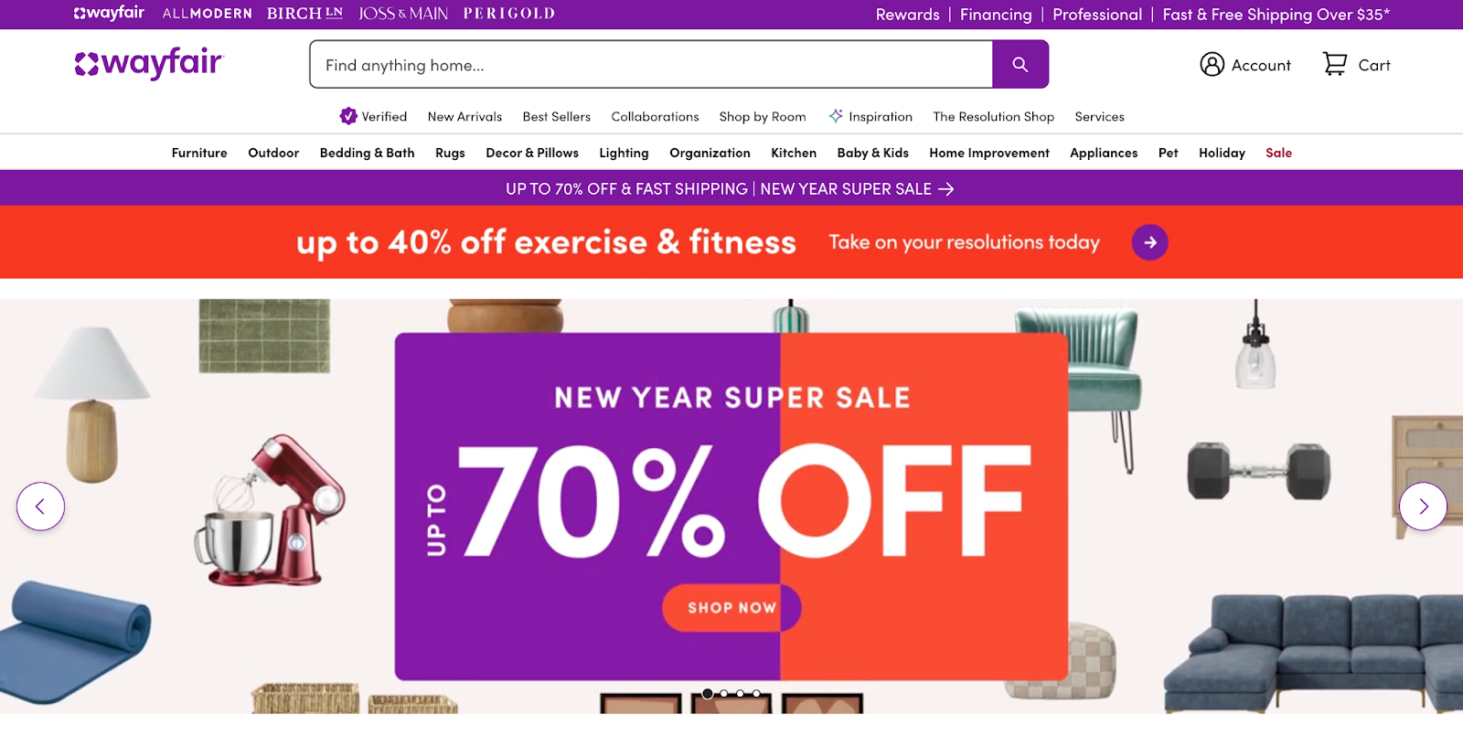 Wayfair is a famous marketplace for selling furniture items 