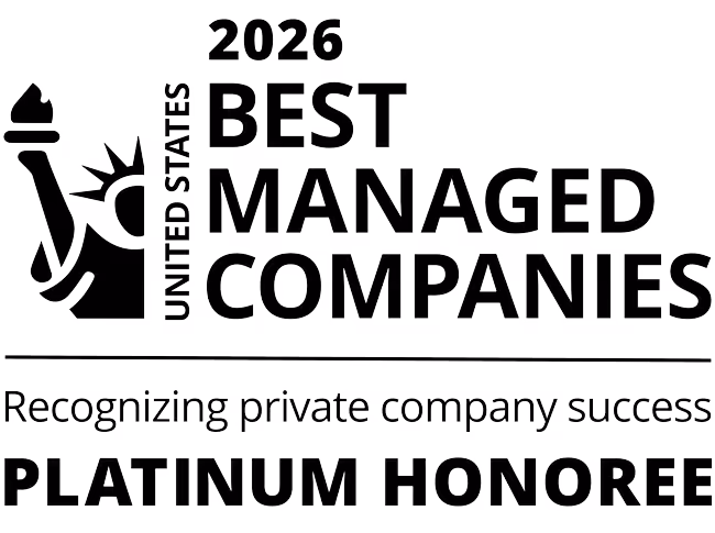 2026 United States Best Managed Companies Platinum Honoree recognizing private company success.