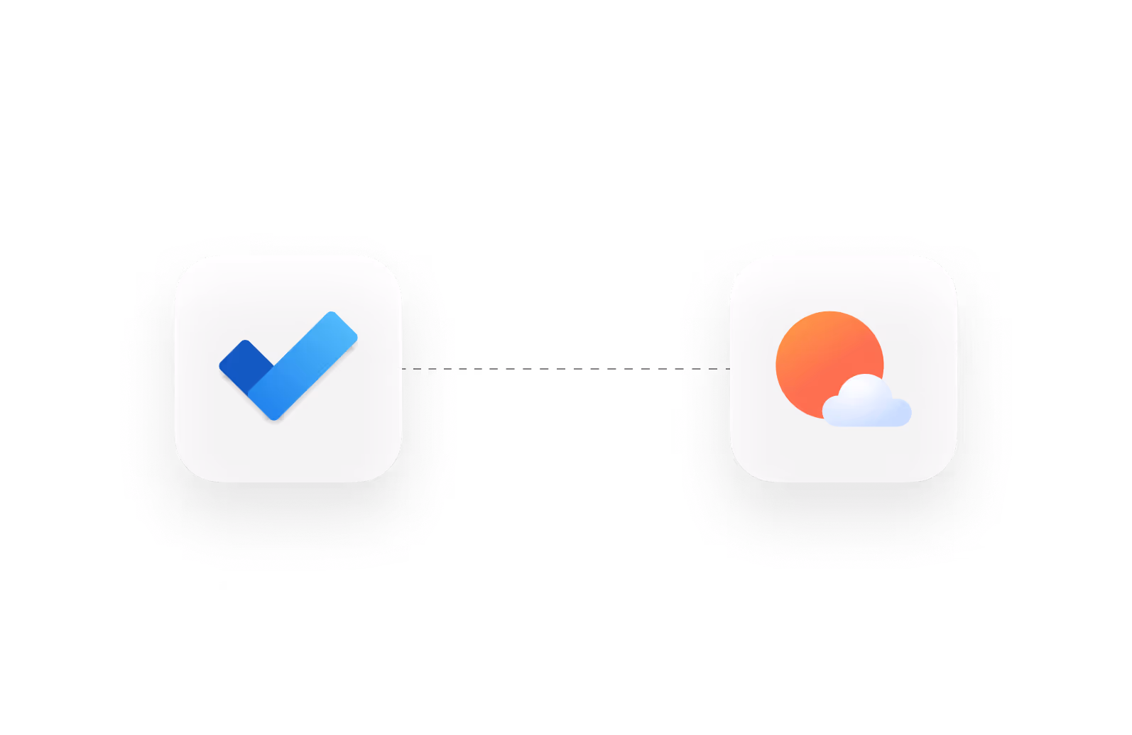 Microsoft To Do app icon featuring a blue checkmark and Sunsama app icon showing an orange sun with a white cloud.