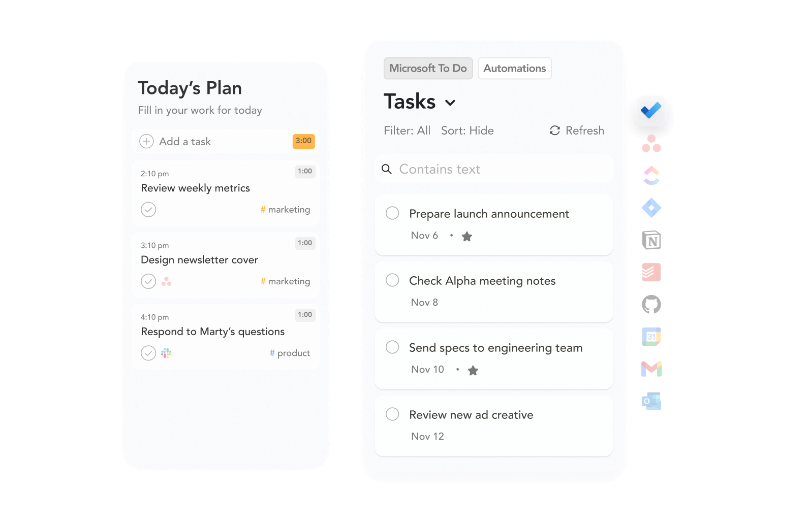 Import tasks from Google Tasks integration